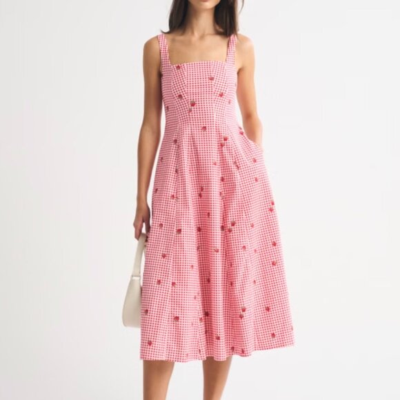 Abercrombie & Fitch Dresses & Skirts - Abercrombie & Fitch Mila Midi Dress Red Gingham Size XS